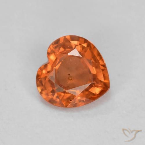 Zafiro Naranja medio natural de 0.43 ct, Corazón, VS