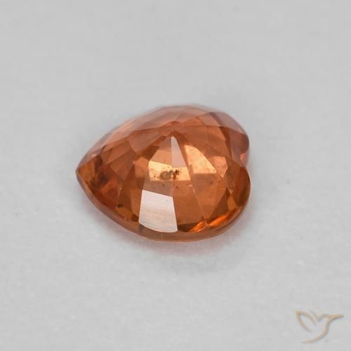 Zafiro Naranja medio natural de 0.43 ct, Corazón, VS