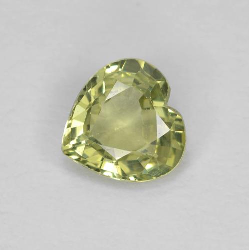 Zafiro verde natural de 0,36 ct, forma de corazón, VVS-VS