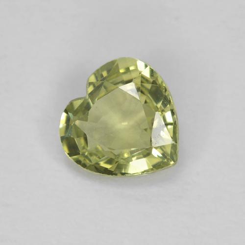 Zafiro verde natural de 0,36 ct, forma de corazón, VVS-VS