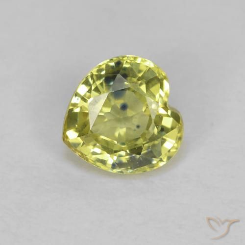 0.55ct Natural Amarillo medio Zafiro, Corazón, VS