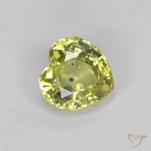 Zafiro Amarillo medio natural de 0.55 ct, Corazón, VS
