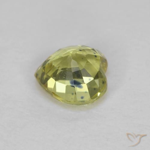 Zafiro Amarillo medio natural de 0.55 ct, Corazón, VS