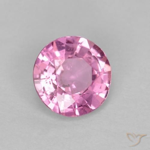 Zafiro Rosado intenso natural de 0.60 ct, Redondo, VS