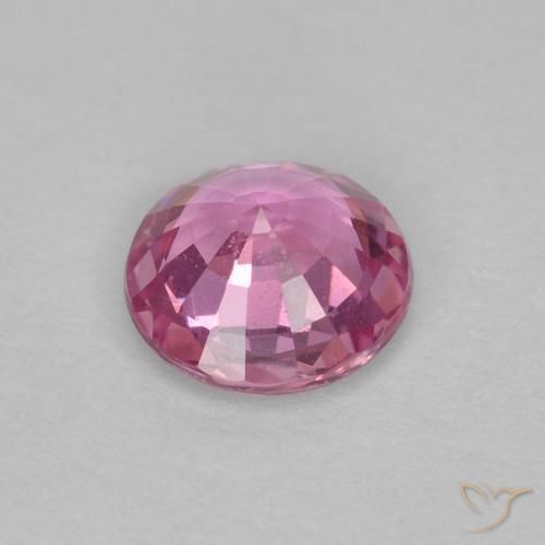 Zafiro Rosado intenso natural de 0.60 ct, Redondo, VS