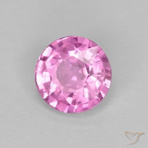 Zafiro Rosado medio natural de 0.60 ct, Redondo, VS