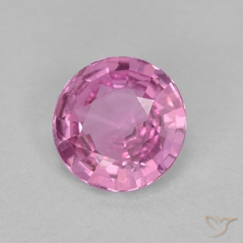 Zafiro Rosado púrpura real natural de 0.61 ct, Redondo, VS