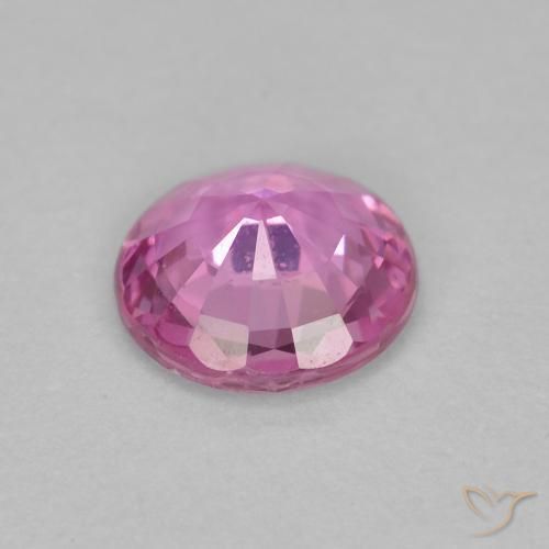 Zafiro Rosado púrpura real natural de 0.61 ct, Redondo, VS