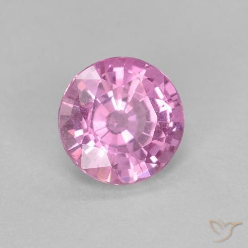 Zafiro Rosado intenso natural de 0.58 ct, Redondo, VS