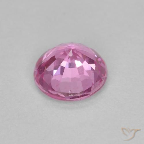 Zafiro Rosado intenso natural de 0.58 ct, Redondo, VS