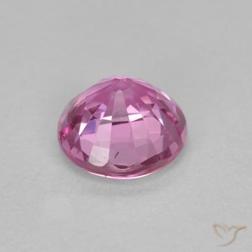 Zafiro Rosado púrpura real natural de 0.69 ct, Redondo, VS