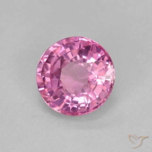 Zafiro Rosado púrpura real natural de 0.70 ct, Redondo, VS