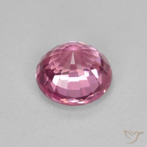 Zafiro Rosado púrpura real natural de 0.70 ct, Redondo, VS