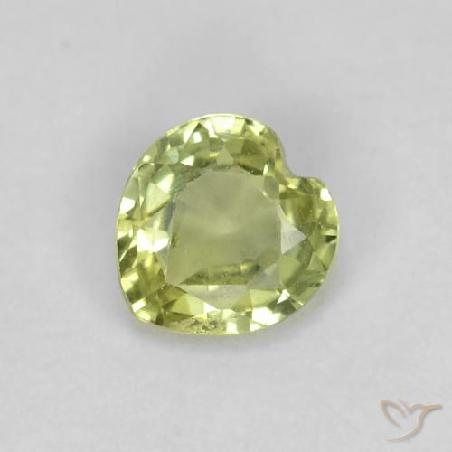 0.39ct Natural Verde lima pálido Zafiro, Corazón, VS
