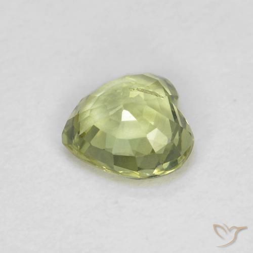 Zafiro Verde amarillo natural de 0.44 ct, Corazón, VS