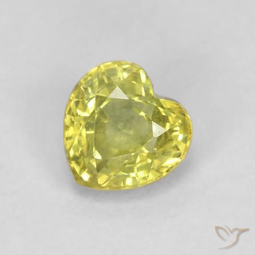 0.57ct Natural Amarillo medio Zafiro, Corazón, VS, Photo A