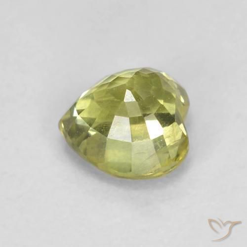 Zafiro Amarillo medio natural de 0.57 ct, Corazón, VS