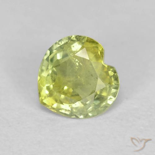 0.41ct Natural Verde claro Zafiro, Corazón, VS-SI