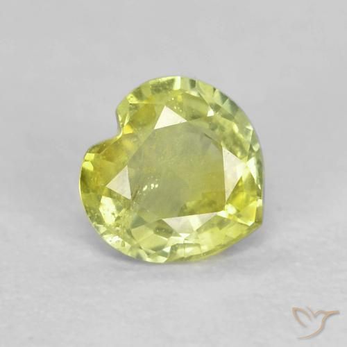 Zafiro Verde claro natural de 0.41 ct, Corazón, VS-SI