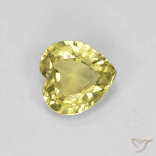 Zafiro Amarillo claro natural de 0.42 ct, Corazón, VVS-VS