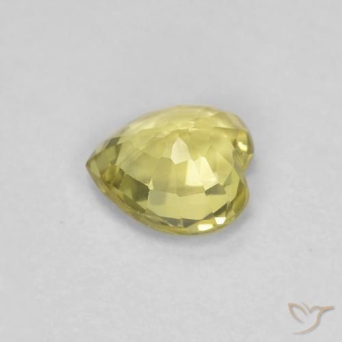Zafiro Amarillo claro natural de 0.42 ct, Corazón, VVS-VS