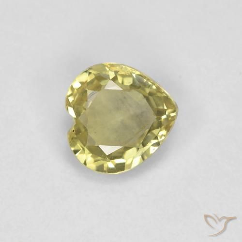 Zafiro Amarillo piña claro natural de 0.42 ct, Corazón, VVS
