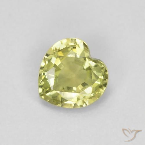 0.47ct Natural Amarillo claro medio Zafiro, Corazón, VVS