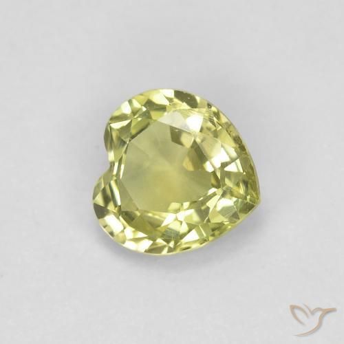 Zafiro Amarillo claro medio natural de 0.47 ct, Corazón, VVS