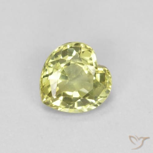 0.46ct Natural Amarillo limón Zafiro, Corazón, VS