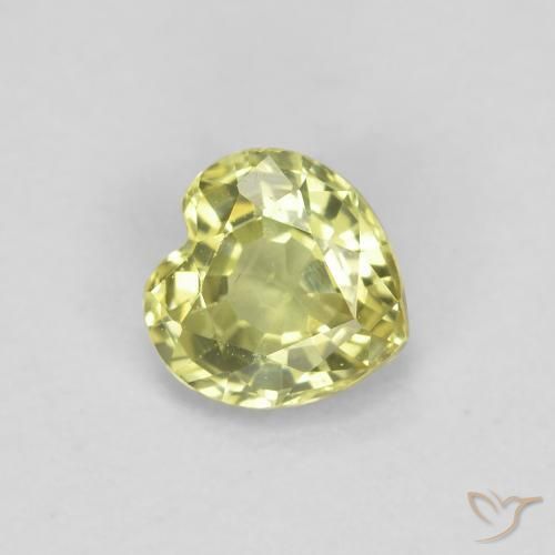 Zafiro Amarillo limón natural de 0.46 ct, Corazón, VS
