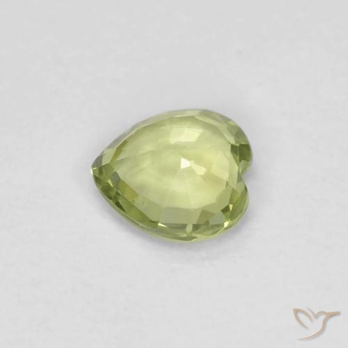 Zafiro Verde medio natural de 0.35 ct, Corazón, VVS