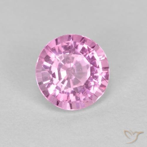 Zafiro Rosado púrpura real natural de 0.60 ct, Redondo, VS