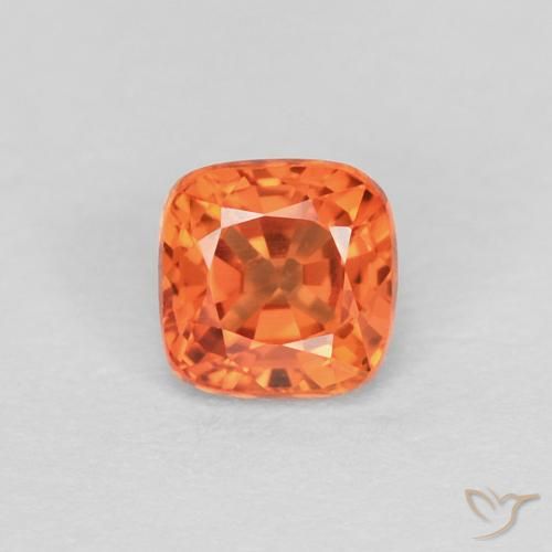 0.39ct Natural Naranja fuego Zafiro, Forma Cojín, VVS-VS