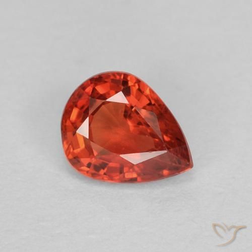 Zafiro Rojo claro natural de 0.36 ct, En forma de pera, VVS-VS