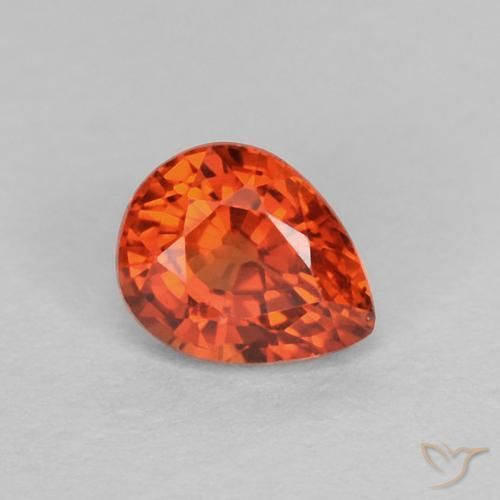 0.43ct Natural Naranja cálido Zafiro, En forma de pera, VVS-VS