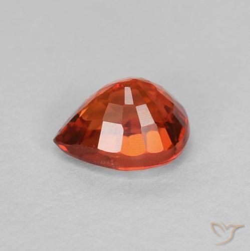 Zafiro Naranja cálido natural de 0.43 ct, En forma de pera, VVS-VS