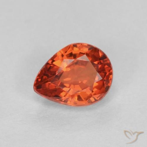 0.42ct Natural Ámbar naranja Zafiro, En forma de pera, VVS-VS