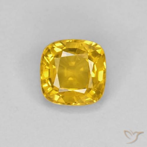 0.56ct Natural Dorado Zafiro, Forma Cojín, VVS-VS