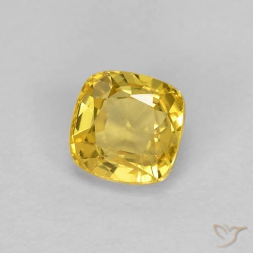 Zafiro Dorado natural de 0.54 ct, Forma Cojín, VVS-VS