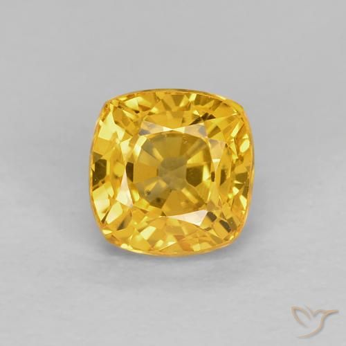 0.68ct Natural Dorado Zafiro, Forma Cojín, VVS-VS