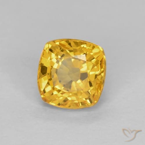 Zafiro Dorado natural de 0.68 ct, Forma Cojín, VVS-VS
