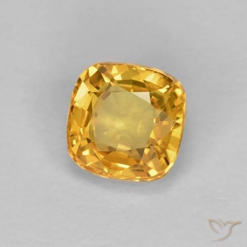 Zafiro Dorado oscuro natural de 0.68 ct, Forma Cojín, VVS