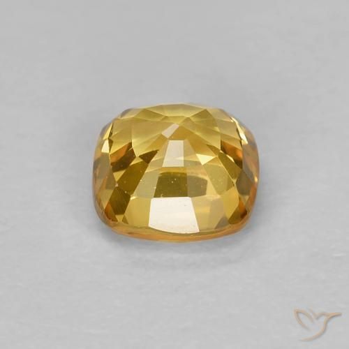 Zafiro Dorado oscuro natural de 0.68 ct, Forma Cojín, VVS
