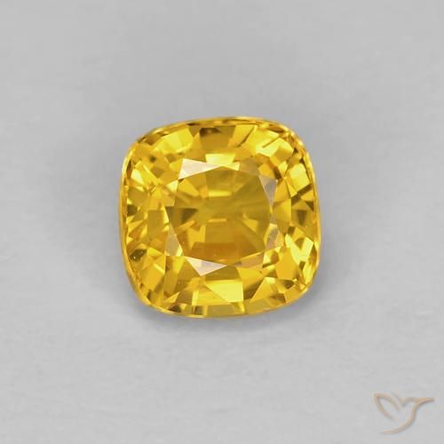 0.55ct Natural Dorado Zafiro, Forma Cojín, VVS