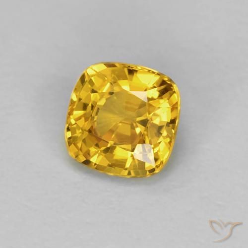 Zafiro Dorado natural de 0.55 ct, Forma Cojín, VVS