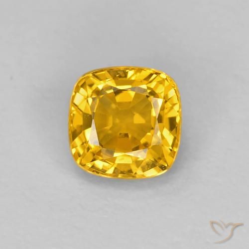 0.56ct Natural Dorado Zafiro, Forma Cojín, VVS