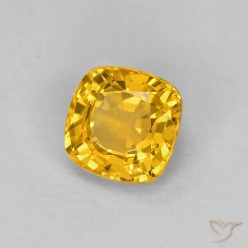 Zafiro Dorado natural de 0.56 ct, Forma Cojín, VVS