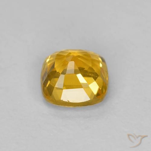 Zafiro Dorado natural de 0.56 ct, Forma Cojín, VVS