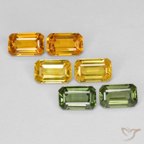 Gemas de Zafiro Multicolor natural de 2.54 ct, Corte Octágono / Esmeralda, VVS-VS