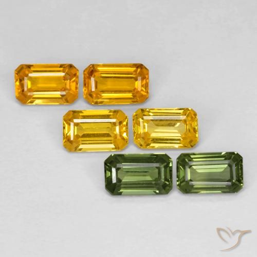 Gemas de Zafiro Multicolor natural de 2.60 ct, Corte Octágono / Esmeralda, VVS